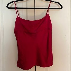 Vintage hot red silk camisole